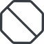 Thin, line, up, normal, circle, square, octagon, prohibited, empty, none icon