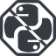 Line, normal, octagon, logo, prohibited, python icon