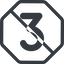 Line, normal, octagon, three, prohibited, number, font, digit, 3 icon