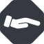 Down, normal, solid, octagon, horizontal, mirror, healthcare, help, care, gift, hand, giving, giving-hand, love, give, giving-hand-solid icon