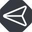 Down, normal, solid, octagon, message, paper, messaging, plane, airplane, aeroplane, submit, send, paper-plane icon