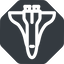 Down, normal, solid, octagon, space, nasa, shuttle, spacecraft, orbiter, satellite, space-shuttle, astronaut, discovery, atlantis, columbia, challenger, rocket icon