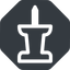 Down, normal, solid, octagon, thumbtack, pin, unpin icon