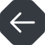 Left, solid, octagon, arrow, direction, arrow-simple icon