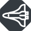 Left, normal, solid, octagon, space, nasa, shuttle, spacecraft, orbiter, satellite, space-shuttle, astronaut, discovery, atlantis, columbia, challenger, rocket icon