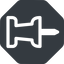 Left, normal, solid, octagon, thumbtack, pin, unpin icon