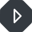 Right, normal, solid, octagon, arrow, direction, caret icon