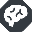 Normal, solid, octagon, horizontal, mirror, side, human, idea, brain, intelligence, brain-side, brain-side-alt-solid, synapse, neuron, memory icon