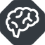 Normal, solid, octagon, horizontal, mirror, side, human, idea, brain, intelligence, brain-side-alt, synapse, neuron, memory icon