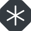 Up, normal, solid, octagon, star, asterisk icon