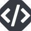 Up, normal, solid, octagon, code, html, text, editor, source, source-code, xml, code-solid icon