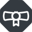 Normal, solid, octagon, university, diploma, degree, college, education, graduated, graduate icon