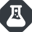 Up, normal, solid, octagon, bubble, bubbles, graduated, erlenmeyer, chemical, flask, lab, laboratory, chemistry, potion, glassware, conical, bubbling, boiling, bulbous, erlenmeyer-bubbling-alt-solid icon
