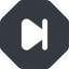 Up, normal, solid, octagon, video, play, forward, backward, mp3, player, pause, step, forward-step-solid icon