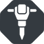 Normal, solid, octagon, tool, construction, noise, jackhammer, demolition, concrete, pneumatic, mining, drill, mining-dril, jackhammer-solid icon