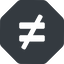 Normal, solid, octagon, sign, not, symbol, math, mathematics, inequality, mathematical, equal, not-equal, different, not-equal-solid, maths icon