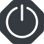 Normal, solid, octagon, power, on, off, turn-on, turn-off icon