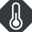 Normal, solid, octagon, temperature, thermometer, cold, heat icon