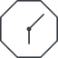 Thin, line, down, octagon, clock, time, meeting, hour, minute, hours, minutes, clock-thin icon