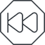 Thin, line, down, octagon, video, play, forward, backward, mp3, player, fast, pause, forward-fast-thin icon