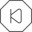 Thin, line, down, octagon, video, play, forward, backward, mp3, player, pause, step, forward-step-thin icon
