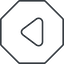 Thin, line, down, octagon, arrow, video, play, mp3, player, pause, play-thin icon