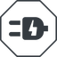 Thin, line, down, octagon, electricity, plug, charge, charger, electric, electrics, electrical, plug-alt icon