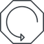 Thin, line, down, octagon, arrow, reload, refresh, undo, redo, undo-thin, restore icon