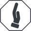 Thin, line, left, octagon, horizontal, mirror, healthcare, help, care, gift, hand, giving, giving-hand, love, give, giving-hand-solid icon