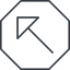 Thin, line, left, octagon, arrow, corner, arrow-corner-thin icon