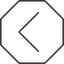 Thin, line, left, octagon, arrow, direction, chevron, chevron-thin icon