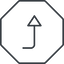Thin, line, right, octagon, sign, confirm, horizontal, mirror, arrow, key, submit, send, return, enter, return-sign, return-sign-thin icon