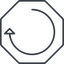 Thin, line, right, octagon, horizontal, mirror, arrow, reload, refresh, undo, redo, undo-thin, restore icon
