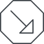 Thin, line, right, octagon, arrow, corner, arrow-corner-thin icon