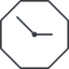 Thin, line, right, octagon, clock, time, meeting, hour, minute, hours, minutes, clock-thin icon