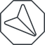 Thin, line, right, octagon, message, paper, messaging, plane, airplane, aeroplane, submit, send, paper-plane, paper-plane-thin-alt icon