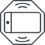 Thin, line, right, solid, octagon, iphone, phone, mobile, android, gsm, smartphone, cell, bell, ring, ringing, ringtone, smartphone-ringing-thin icon