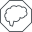 Thin, line, octagon, horizontal, mirror, side, human, idea, brain, intelligence, brain-side, brain-side-thin, synapse, neuron, memory icon