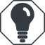 Thin, line, up, octagon, horizontal, mirror, light, bulb, brainstorming, creativity, idea, tip, lamp, bulb-solid icon