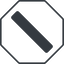 Thin, line, solid, octagon, horizontal, mirror, slash, division, slant, obelus, anti-slash, slash-solid icon
