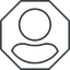Thin, line, octagon, horizontal, mirror, user, man, woman, person, user-circle-thin icon
