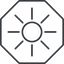 Thin, line, up, octagon, star, light, brightness, luminosity, intensity, brilliance, lighter, darker, dark, mode, Illumination, sun, shine, flash, ray, brightness-thin icon