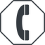 Thin, line, up, octagon, phone, call, dial, number, dot, telephone, pictogram, dot-50, dot-telephone icon