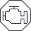 Thin, line, octagon, car, engine, mechanics, mechanical, motor, diesel, power, engine-thin icon