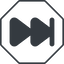 Thin, line, up, octagon, video, play, forward, backward, mp3, player, fast, pause, forward-fast-solid icon