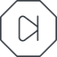 Thin, line, up, octagon, video, play, forward, backward, mp3, player, pause, step, forward-step-thin icon
