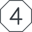 Thin, line, octagon, four, number, font, digit, four-thin, 4 icon