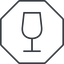 Thin, line, octagon, glass, party, wine, empty, champagne, glass-wine, drink, water, glass-wine-empty-thin icon