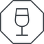 Thin, line, octagon, glass, party, wine, champagne, glass-wine, drink, water, glass-wine-thin icon