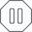 Thin, line, octagon, arrow, video, play, mp3, player, pause, pause-thin icon